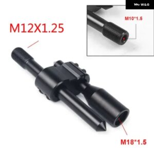 マシン 質感 車用アルミH型 シフト ノブ 延長 エクステンダーギア シフター 3 アダプター 付き - M12x1.25 BK