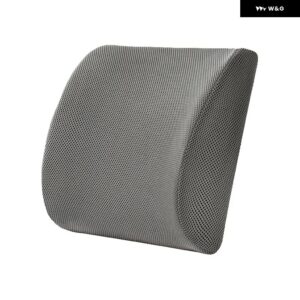 メッシュソフトメモリーフォームランバー サポート 通気性ヘルスケアバックウエスト クッション カーシートホームオフィス 痛みを和らげるスエード - Mesh Gray