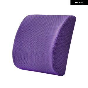 メッシュソフトメモリーフォームランバー サポート 通気性ヘルスケアバックウエスト クッション カーシートホームオフィス 痛みを和らげるスエード - Mesh Purple