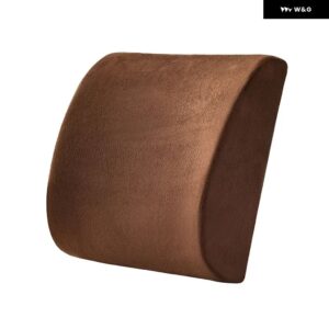 メッシュソフトメモリーフォームランバー サポート 通気性ヘルスケアバックウエスト クッション カーシートホームオフィス 痛みを和らげるスエード - Suede Coffee