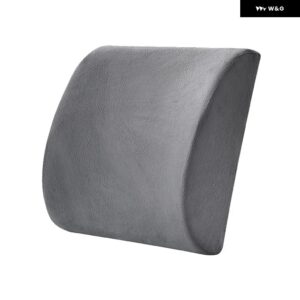 メッシュソフトメモリーフォームランバー サポート 通気性ヘルスケアバックウエスト クッション カーシートホームオフィス 痛みを和らげるスエード - Suede Gray