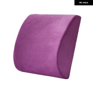 メッシュソフトメモリーフォームランバー サポート 通気性ヘルスケアバックウエスト クッション カーシートホームオフィス 痛みを和らげるスエード - Suede Purple