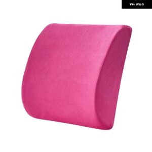 メッシュソフトメモリーフォームランバー サポート 通気性ヘルスケアバックウエスト クッション カーシートホームオフィス 痛みを和らげるスエード - Suede Red Rose