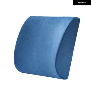 メッシュソフトメモリーフォームランバー サポート 通気性ヘルスケアバックウエスト クッション カーシートホームオフィス 痛みを和らげるスエード - Suede Blue