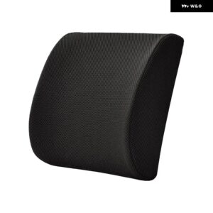 メッシュソフトメモリーフォームランバー サポート 通気性ヘルスケアバックウエスト クッション カーシートホームオフィス 痛みを和らげるスエード - Mesh Black