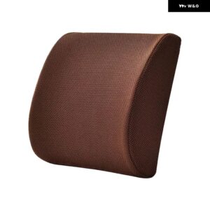 メッシュソフトメモリーフォームランバー サポート 通気性ヘルスケアバックウエスト クッション カーシートホームオフィス 痛みを和らげるスエード - Mesh Coffee