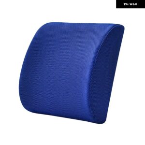 メッシュソフトメモリーフォームランバー サポート 通気性ヘルスケアバックウエスト クッション カーシートホームオフィス 痛みを和らげるスエード - Mesh Blue