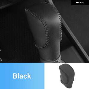 ホンダ CRV 2023 2024 2025 CR-V 第6世代ハイブリッドPUレザーカー ギア シフト ヘッドカバー トリム デコレーション ステッカー オートアクセサリー - black