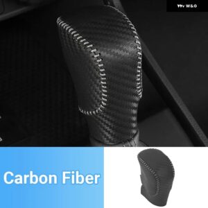 ホンダ CRV 2023 2024 2025 CR-V 第6世代ハイブリッドPUレザーカー ギア シフト ヘッドカバー トリム デコレーション ステッカー オートアクセサリー - Carbon fibre