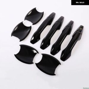 ホンダ CRV CR-V 2007-2011 光沢ブラック カーボン クローム カー ドアハンドル カバー 装飾 トリム ステッカー スタイリング アクセサリー - black handle-bowl