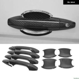 ホンダ CRV CR-V 2007-2011 光沢ブラック カーボン クローム カー ドアハンドル カバー 装飾 トリム ステッカー スタイリング アクセサリー - carbon handle-bowl