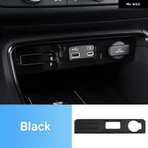 ホンダ CRV 2023 2024 2025 CR-V 第6世代ハイブリッド車用 セントラ ル コントロール USBポート トリム フレーム カバー スタイリング アクセサリー - black