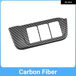 ホンダ CRV 2023 2024 2025 CR-V 6代目ハイブリッド ABS カーボン カー ヘッドライト 調整 ボタン トリム カバー アクセサリー - carbon fiber