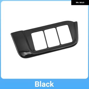 ホンダ CRV 2023 2024 2025 CR-V 6代目ハイブリッド ABS カーボン カー ヘッドライト 調整 ボタン トリム カバー アクセサリー - black