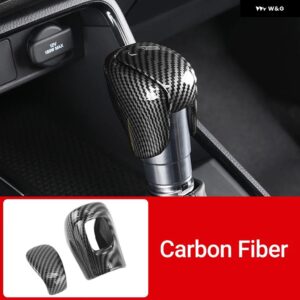 ホンダ CR-V CRV 第6世代 2023 2024 2025 車用 ギア シフト ノブ ギアヘッドカバー トリム ABS カーボン / ブライトブラック アクセサリー - carbon fiber