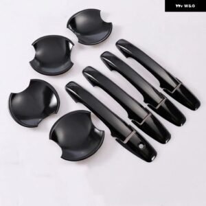 ホンダ シビック 2006 - 11 光沢ブラッククローム カー ドアハンドル カバー 装飾 トリム スタイリング アクセサリー - black handle-bowl