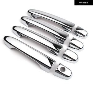 ホンダ シビック 2012 - 16 グロスブラッククローム カー ドアハンドル カバー 装飾 トリム スタイリング アクセサリー - silver 0 button