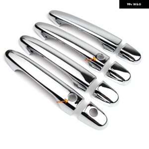 ホンダ シビック 2012 - 16 グロスブラッククローム カー ドアハンドル カバー 装飾 トリム スタイリング アクセサリー - silver 2 buttons