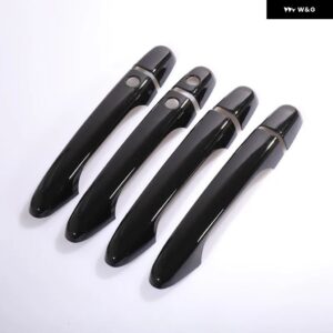 ホンダ シビック 2012 - 16 グロスブラッククローム カー ドアハンドル カバー 装飾 トリム スタイリング アクセサリー - black2 buttons