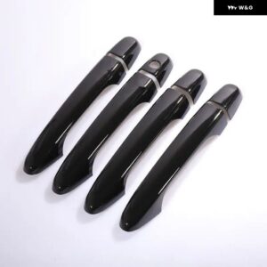 ホンダ シビック 2012 - 16 グロスブラッククローム カー ドアハンドル カバー 装飾 トリム スタイリング アクセサリー - black 0 button