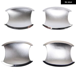 ホンダ CRV CR-V 2007 - 11 カーボン クローム カー ドアハンドル ボウルカバー 装飾 ステッカー スタイリング アクセサリー - silver bowl