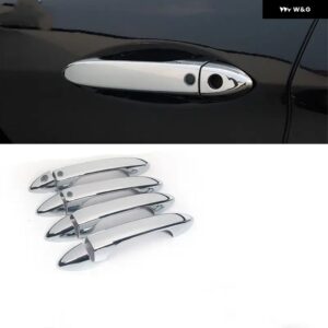 ホンダ アコード 9TH 2013 - 17 光沢ブラッククロームカーサイド ドアハンドル カバー ステッカー スタイリング アクセサリー - silver 2 buttons