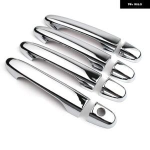 ホンダ CR-V CRV 2012-2016 光沢ブラッククローム カー ドアハンドル カバー ボウル 装飾 トリム スタイリング アクセサリー - silver 0 button