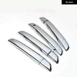 ホンダ シビック LHD 2016 - 19 クローム カーボン スタイル ドアハンドル カバー トリム トリム オーバーレイ カー スタイリング モールディング - silver no button