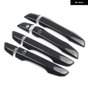 ホンダ シビック LHD 2016 - 19 クローム カーボン スタイル ドアハンドル カバー トリム トリム オーバーレイ カー スタイリング モールディング - carbon 2 Buttons