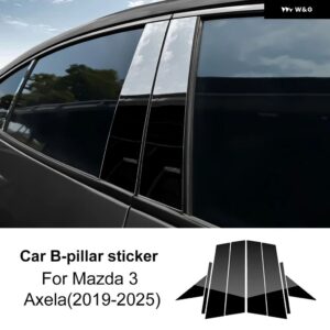 マツダ 3/アクセラ 2019 - 24 2025 B C ピラー ステッカー カーボン柄 光沢ブラック アクセサリー - Glossy black