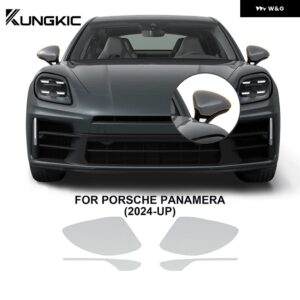 ポルシェ パナメーラ ベース 2024-UP ヘッドライト リアビューフィルム カーペイントプロテクションフィルム プレカット クリア 傷防止 - rearview film