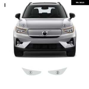 ボルボ XC40 リチャージ 2023 2024 A B ピラー リアビュー ヘッドライト カーペイント フィルム 傷防止 プレカット TPU PPF - headlight film