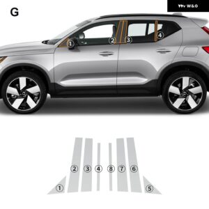 ボルボ XC40 リチャージ 2023 2024 A B ピラー リアビュー ヘッドライト カーペイント フィルム 傷防止 プレカット TPU PPF - A B pillars film