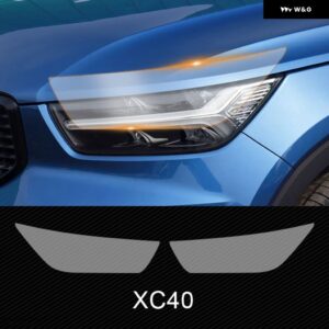 ボルボ XC60 XC90 XC40 V90 V60 S60 S90 アクセサリー TPU 特殊車 ヘッドライト ヘッドランプ フィルム ステッカー 2枚 - For XC40