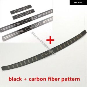 マツダ CX-30 CX30 2019~2024 ステンレス ブラック スカッフプレート /ドアシル リアドア バンパー プロテクター シル カーアクセサリー - 5pcs