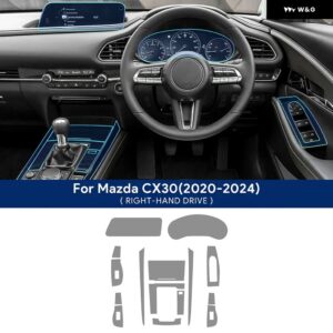 マツダ CX30 2020-2024 インテリア センター コンソール ギア パネル ナビゲーションスクリーン TPU フィルム 傷防止 リペア LHD RHD - manual RHD