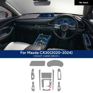 マツダ CX30 2020-2024 インテリア センター コンソール ギア パネル ナビゲーションスクリーン TPU フィルム 傷防止 リペア LHD RHD - automatic RHD