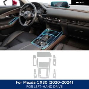 マツダ CX30 2020-2024 インテリア センター コンソール ギア パネル ナビゲーションスクリーン TPU フィルム 傷防止 リペア LHD RHD - Automatic LHD