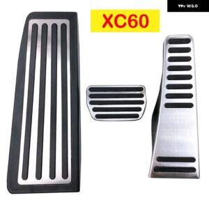 ボルボ XC60 XC90 S90 V90 2018 - 24 2025 車用アクセル ブレーキ フットレスト ペダルカバー アクセサリー - XC60 2018-2025 3PCS