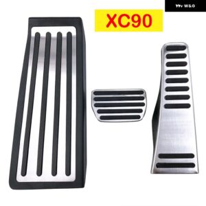 ボルボ XC60 XC90 S90 V90 2018 - 24 2025 車用アクセル ブレーキ フットレスト ペダルカバー アクセサリー - XC90 2015-2025 3PCS