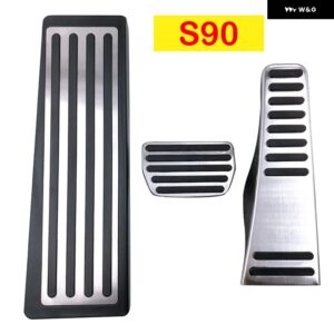 ボルボ XC60 XC90 S90 V90 2018 - 24 2025 車用アクセル ブレーキ フットレスト ペダルカバー アクセサリー - S90 2016-2025 3PCS