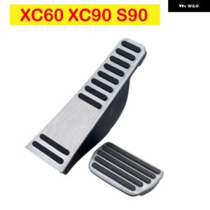ボルボ XC60 XC90 S90 V90 2018 - 24 2025 車用アクセル ブレーキ フットレスト ペダルカバー アクセサリー - AT 2pcs