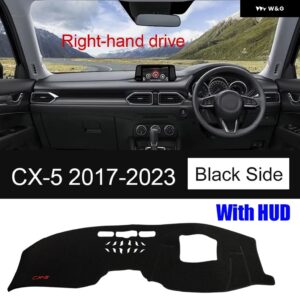 マツダ CX-5 CX5 KF 2017 - 23 車用 ダッシュボード サンシェード カバー マット計器デスク パッド アクセサリー - RHD With HUD Black