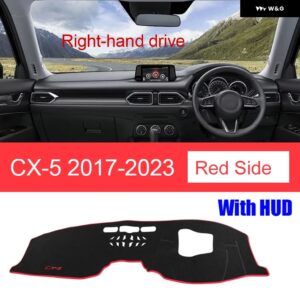 マツダ CX-5 CX5 KF 2017 - 23 車用 ダッシュボード サンシェード カバー マット計器デスク パッド アクセサリー - RHD With HUD Red