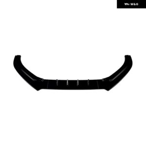 フロントダック リップスプリッター ディフューザー ガード カナード トリム VW フォルクスワーゲン ポロ6C GTI 2015-2018車 バンパー セパレーター バンパ - Glossy Black