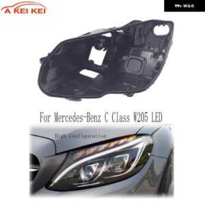 LEDハイコンフィグレーションライトシェル メルセデス ベンツ W205 C クラス 2015-2018車 ヘッドライト ハウジング ヘッドランプ バックベースハウスレンズ - 2pcs pair light