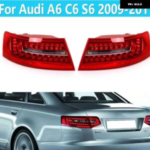 車用LED テールライト アウディ A6 C6 S6 クワトロ RS6 サルーンセダン 2009-2011 2010 ウィンカー ブレーキ リアランプ 4F5945095J 4F5945096J - 1 pair outer