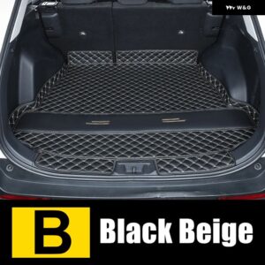 トヨタ RAV4 2019 - 24 XA50 ハイブリッド カー トランク マット カーペット カーゴトレイカバー アクセサリー - Black Beige 1pcs