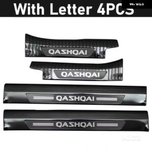 カーアクセサリー 日産 キャシュカイ J11 2016 2017 2018 ステンレス リア バンパー プロテクター シル トランク トレッドプレート トリム - Black brushed B