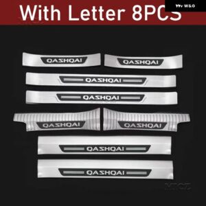 カーアクセサリー 日産 キャシュカイ J11 2016 2017 2018 ステンレス リア バンパー プロテクター シル トランク トレッドプレート トリム - Silver Brushed A